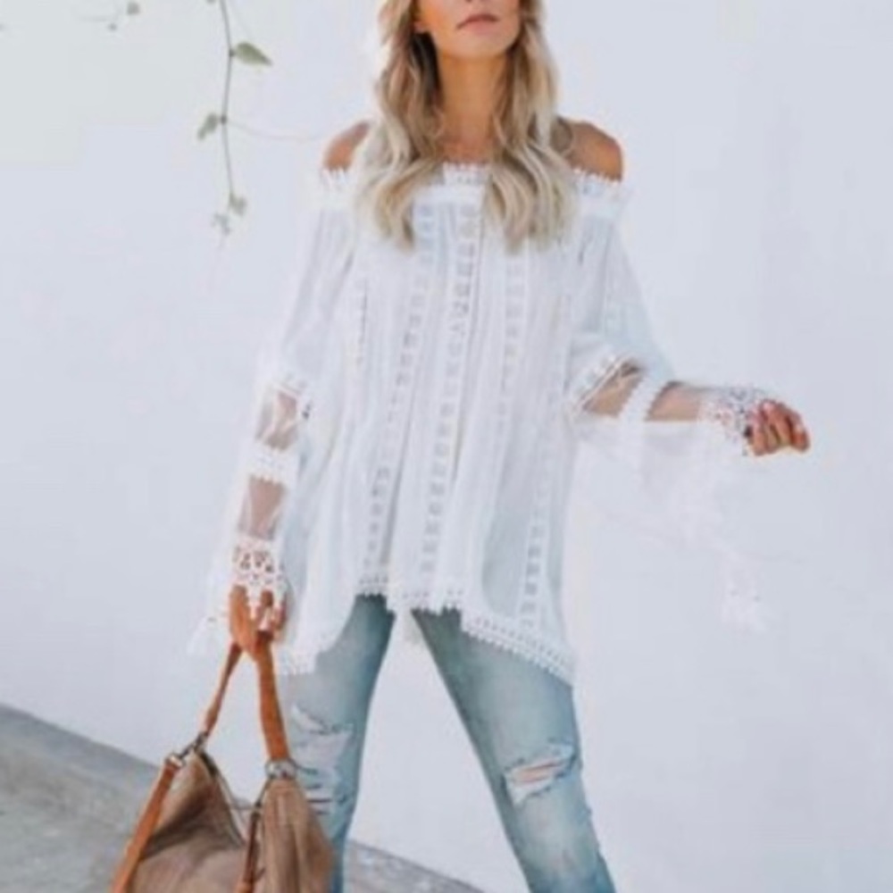 Sanctuary Off The Shoulder Crochet Top